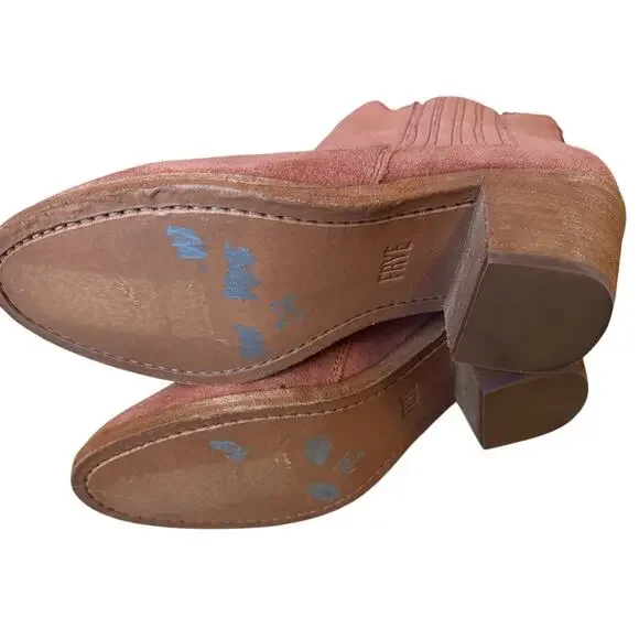 Frye Women's Alton Chelsea Leather Suede Ankle Boot Size 6 Booties Rosewood Heel - Picture 6 of 8